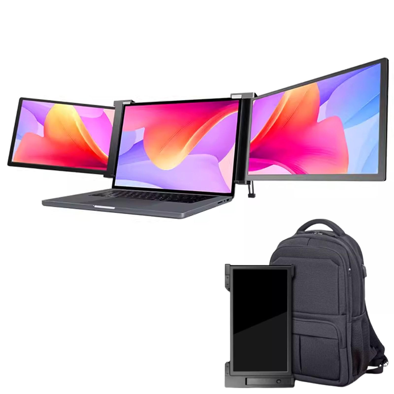 Amazon.co.jp: ポータブルゲーミングトライモニター、ラップトップ用10